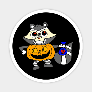 Halloween pictures on t-shirt for kids raccoon Magnet